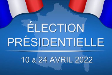 Fransa 'nın 2022 başkanlık seçimleri için metinli vektör 