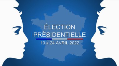 Fransa 'nın 2022 başkanlık seçimleri için metinli vektör 