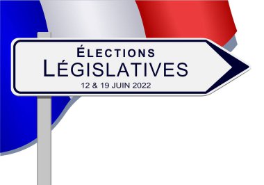 Fransa 'nın 2022 başkanlık seçimleri için metinli vektör 