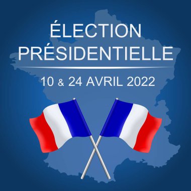2022 Fransa seçimleri için metin ile illüstrasyon