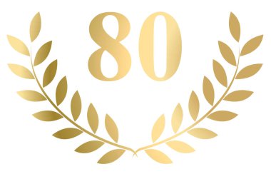 Altın defne çelengi. Beyaz arkaplanda 80 vektör izole edilmiş.