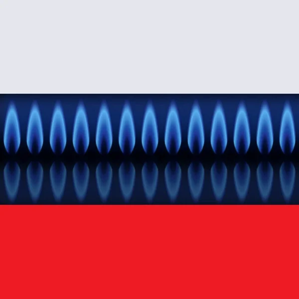 用俄罗斯国旗点燃的燃烧器 — 图库照片
