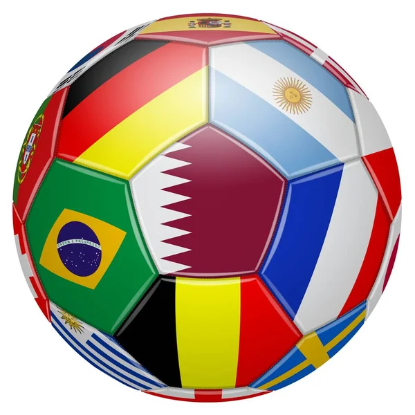ワールドカップのための3Dサッカーボール — ストック写真