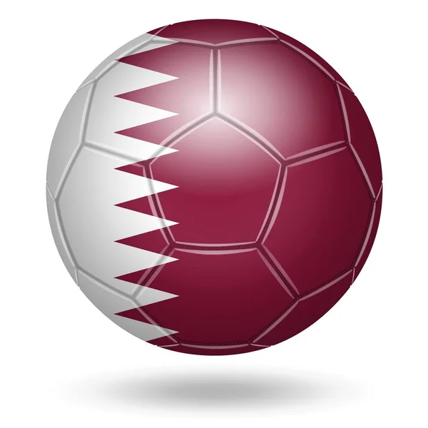 Bola Futebol Cores Qatar Fundo Branco — Fotografia de Stock