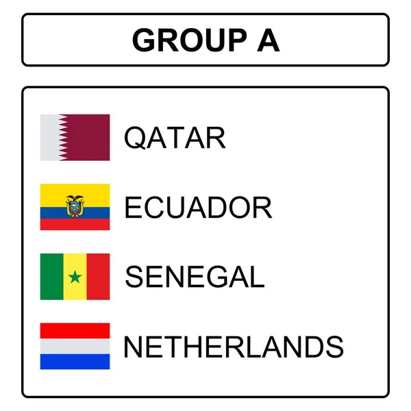 Flagi Drużyn Biorących Udział Pucharze 2022 — Wektor stockowy