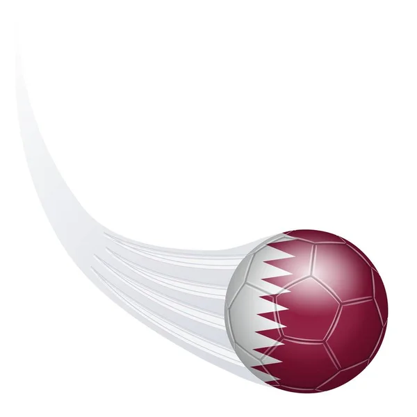 Bola Futebol Cores Qatar Fundo Branco — Fotografia de Stock