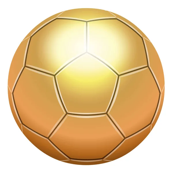 Gold Voetbal Bal Witte Achtergrond — Stockfoto