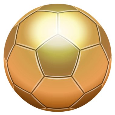 Beyaz zemin üzerinde 3D altın futbol topu