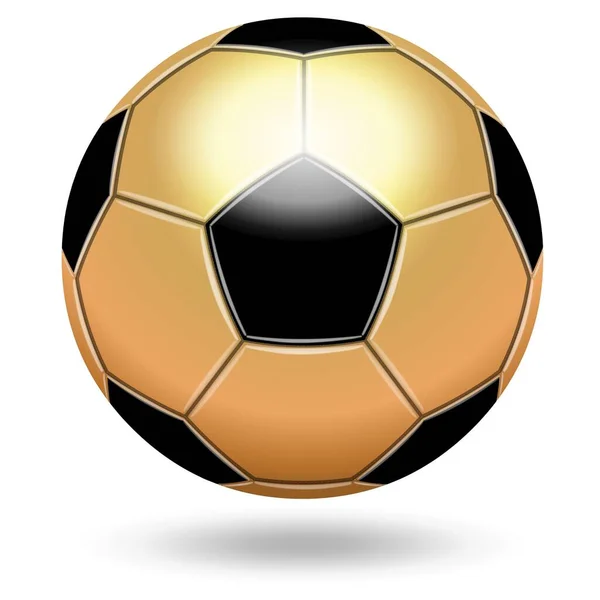 Gold Voetbal Bal Witte Achtergrond — Stockfoto
