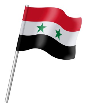 Beyaz arkaplanda Suriye bayrağı