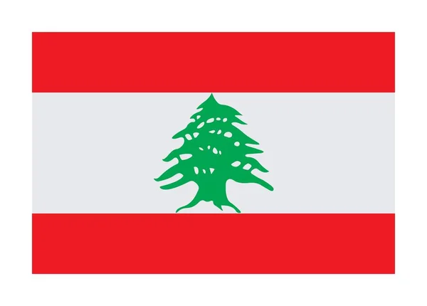 Bandeira Líbano Sobre Fundo Branco — Vetor de Stock