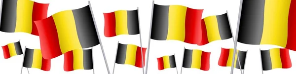 Bendera Belgia Dengan Latar Belakang Putih - Stok Vektor