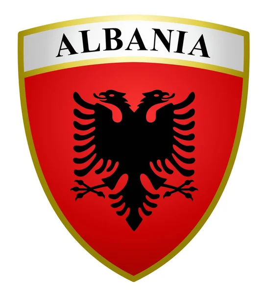 Herb Kolorach Albanii Białym Tle — Wektor stockowy