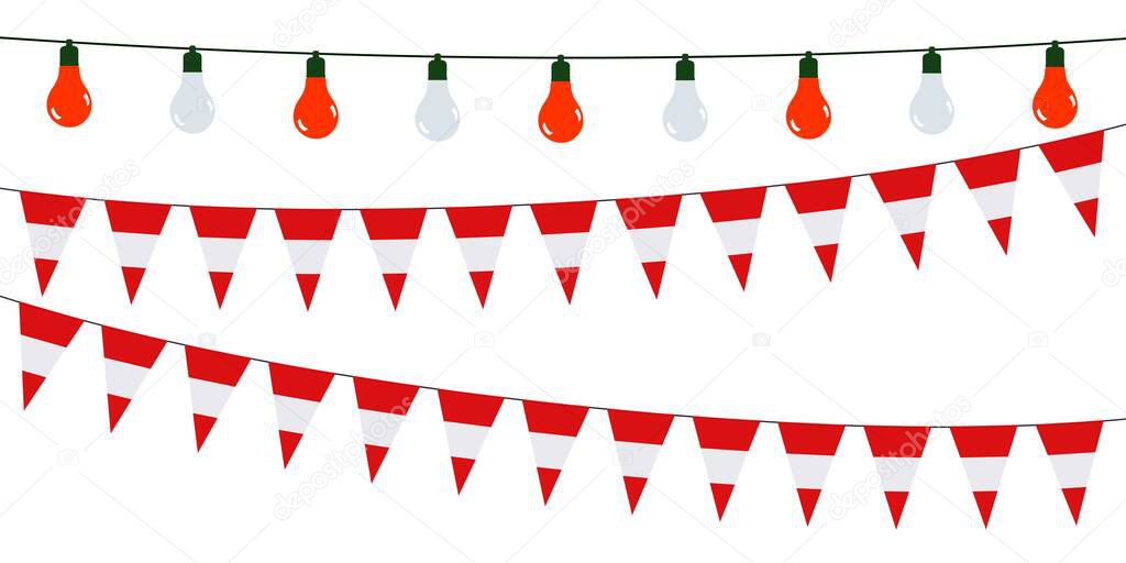 3D Garlands of Austria on a white background