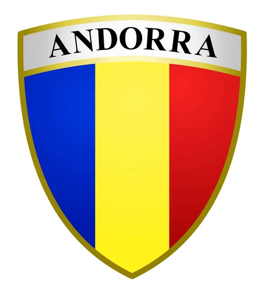 Coat Arms Colors Andorra White Background — Stock Vector