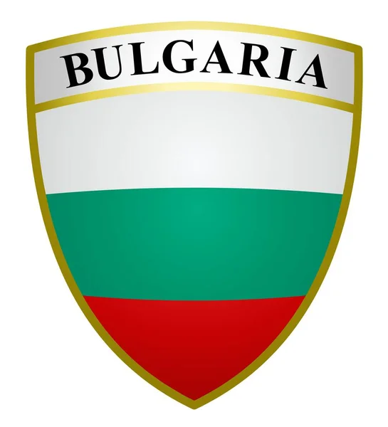 Escudo Armas Los Colores Bulgaria Sobre Fondo Blanco — Vector de stock