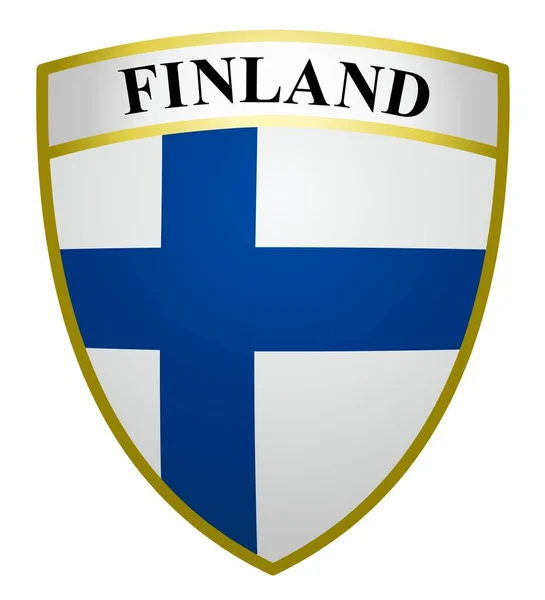 Stemma Nei Colori Della Finlandia Sfondo Bianco — Vettoriale Stock