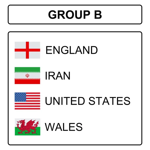 Bandeiras Equipes Participantes Para Copa 2022 — Vetor de Stock