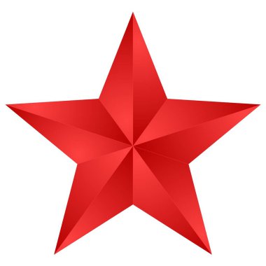 Beyaz arkaplanda 3d kırmızı yıldız