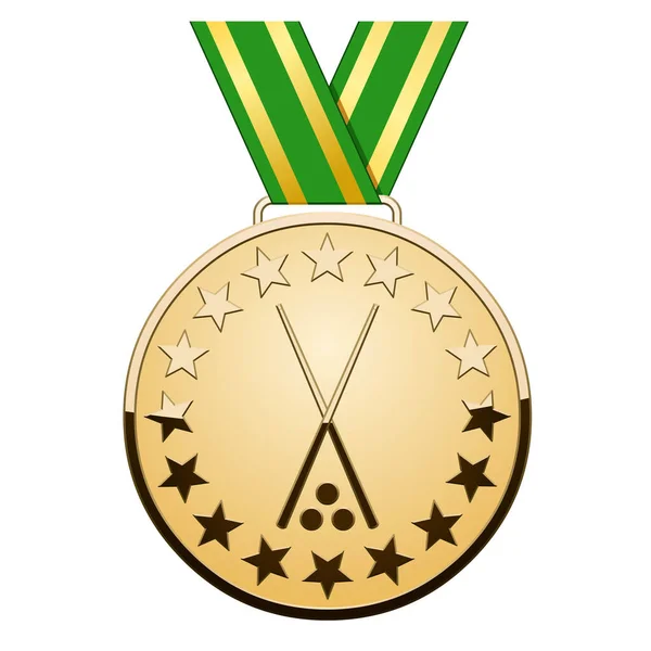 Gold Medal Billiard Accessories White Background — Διανυσματικό Αρχείο