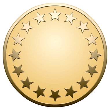 Beyaz arkaplanda altın yıldız madalyası