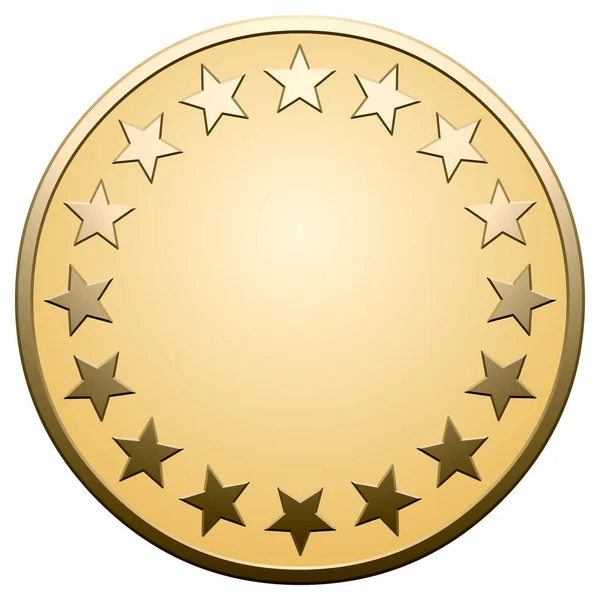 Golden Star Medal White Background — Stock Vector