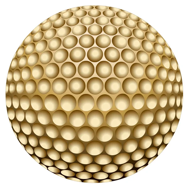 Gold Golf Ball White Background —  Vetores de Stock