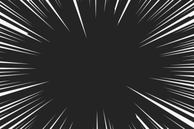  Çizim. Çizgi roman patlaması. Grafik radyal hız çizgileri. Çizgi roman tasarımı ögesi.