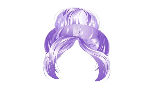 Cheveux Violets Isolés Sur Fond Blanc Illustration Design — Photo