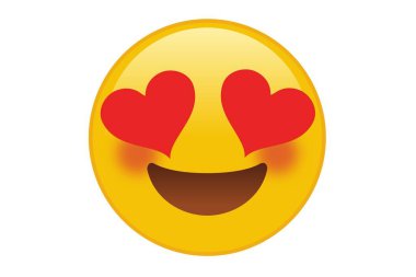smiley face in heart isolated on a white background. illustration design 