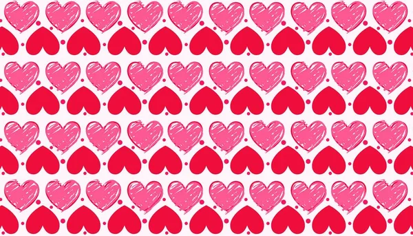 Seamless Pattern Hearts White Background Illustration Design — Stock Photo, Image