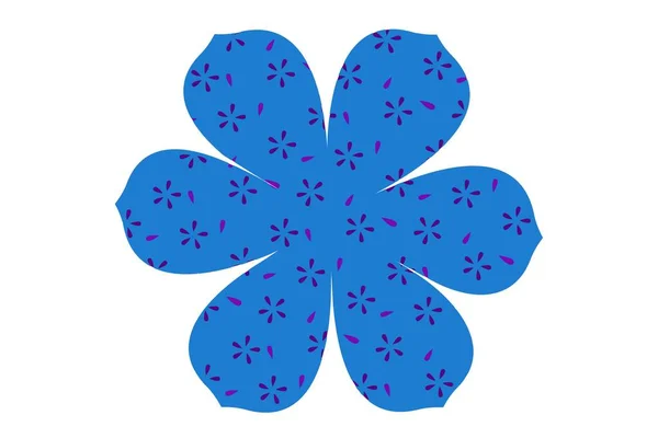 Bunga Biru Diisolasi Pada Latar Belakang Putih Desain Ilustrasi — Stok Foto