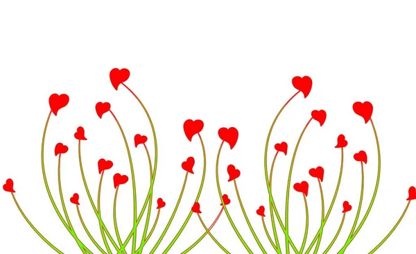 Herz Blumen Auf Weißem Hintergrund Illustration Design Style — Stockfoto
