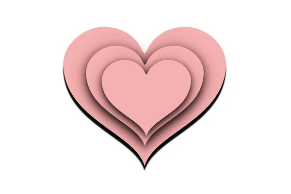 Розовое Сердце Выделенное Белом Фоне Иллюстрация Дизайна — стоковое фото