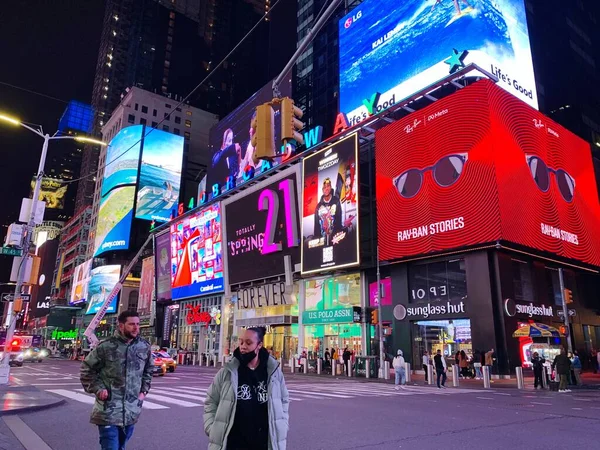 New York City United States 2022 Time Square Night Image — Stock Photo, Image