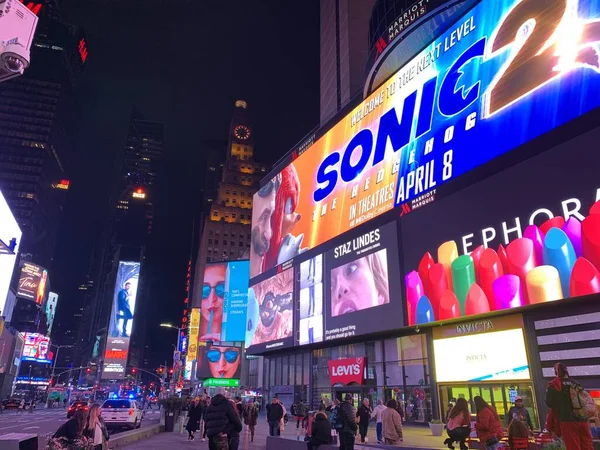 New York City United States 2022 Time Square Night Image — Stock Photo, Image