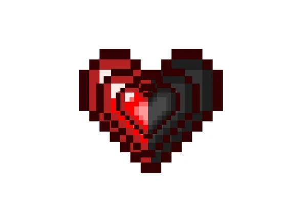 Pixel Hjärtan Ikonen Vit Bakgrund Illustrationsdesign — Stockfoto