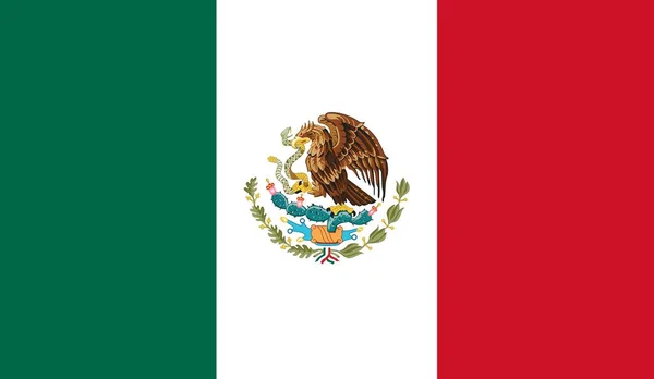 Mexikanska Nationella Officiella Flagga Illustration — Stockfoto