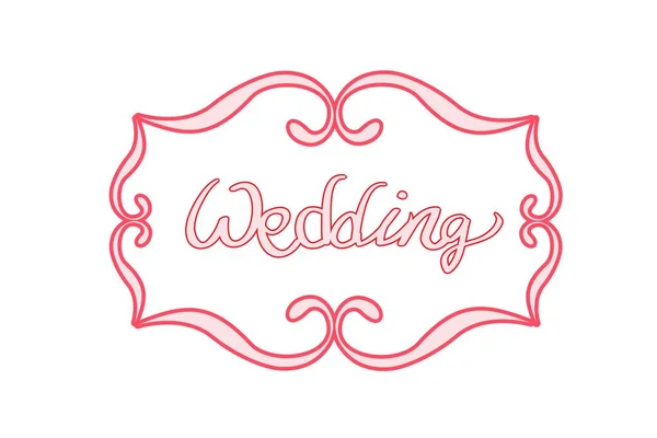 Wedding Hand Lettering Isolation White Background — Zdjęcie stockowe