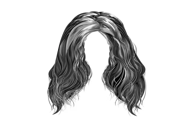 Довге Волосся Жінки Ізольоване Білому Тлі Ілюстрація — стокове фото
