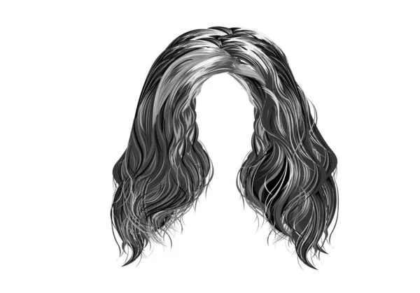 Long Woman Hair Isolated White Background Illustration — 图库照片