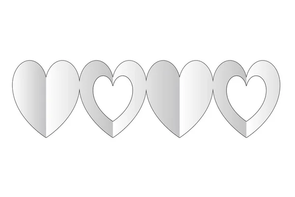 Hearts Shape White Background Illustration Design — Photo