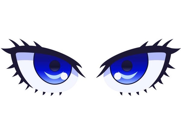 Eyes anime on white background. Cartoon character - illustration design 