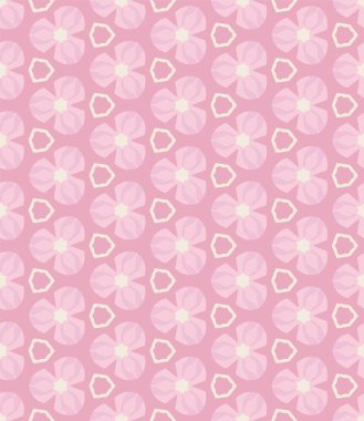 Basit geometrik, çiçek desenli, yumuşak pembe desenli. Vektörsüz desen