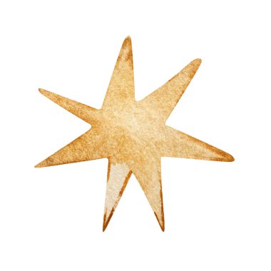 Suluboya Noel çizimleri, kış şehri elementleri, sarı yıldız