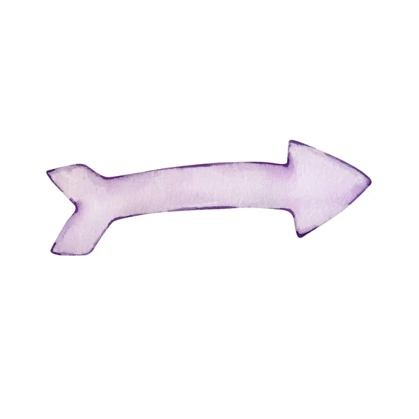 水彩イラストバレンタインデー 紫の矢印バナー — ストック写真