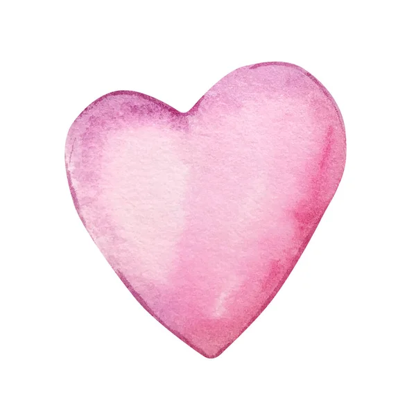 水彩缤纷的紫色粉色心脏隔离 用于请帖设计 — 图库照片