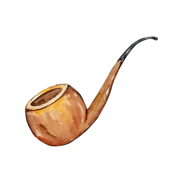 Watercolor Illustration Patrick Day Smoking Pipe Isolated Hand Draw — Stock Photo, Image