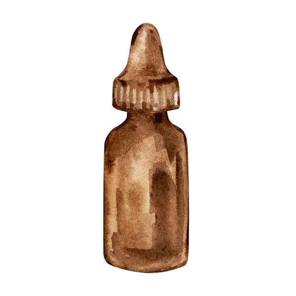 水色棕色玻璃瓶隔离 — 图库照片