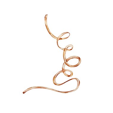 Suluboya kış illüstrasyonu, Noel saten bej kurdele